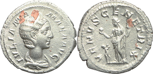 Ancient Roman coin of Julia Mamaea AR silver denarius - VENVS GENETRIX